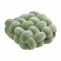 Cuscino decorativo annodato 30 x 30 cm in poliestere verde salvia - morbido per divano