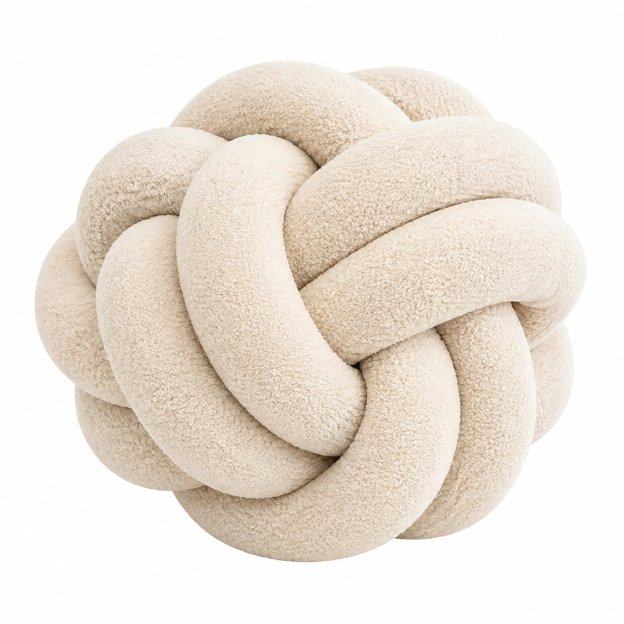Cuscino decorativo a nodo 30 cm in tessuto bouclé beige stile moderno