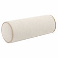 Cuscino cilindrico 20 x 50 cm in tessuto beige a spina di pesce - supporto decorativo