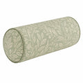 Cuscino cilindrico 45 x 20 cm in tessuto verde salvia a motivo botanico decorativo