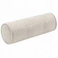 Cuscino cilindrico 15 x 45 cm in tessuto beige goffrato decorativo