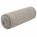 Cuscino cilindrico 20 x 50 cm grigio tortora effetto velluto trapuntato decorativo