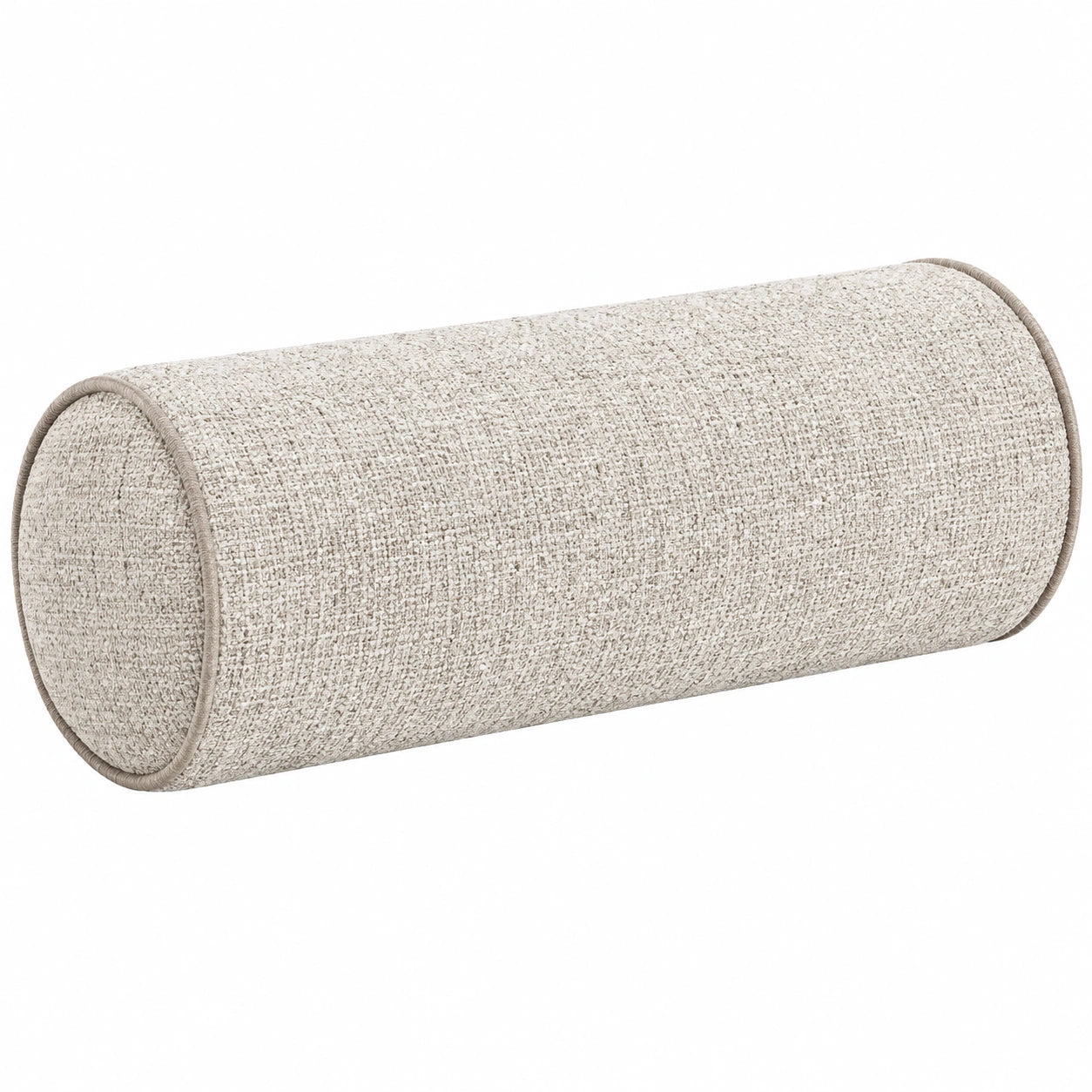 Cuscino a rullo 20 x 50 cm in tessuto bouclé beige - supporto decorativo