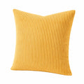 Cuscino decorativo 45 x 45 cm in tessuto a coste giallo per divano e letto