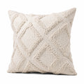 Cuscino decorativo 45 x 45 cm in cotone beige con texture geometrica