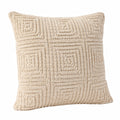 Cuscino decorativo 45 x 45 cm in cotone beige a rilievo stile boho