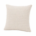 Cuscino decorativo 45 x 45 cm in cotone avorio - texture in rilievo per divano