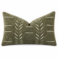 Cuscino decorativo 50 x 30 cm in tessuto verde oliva per divano stile geometrico