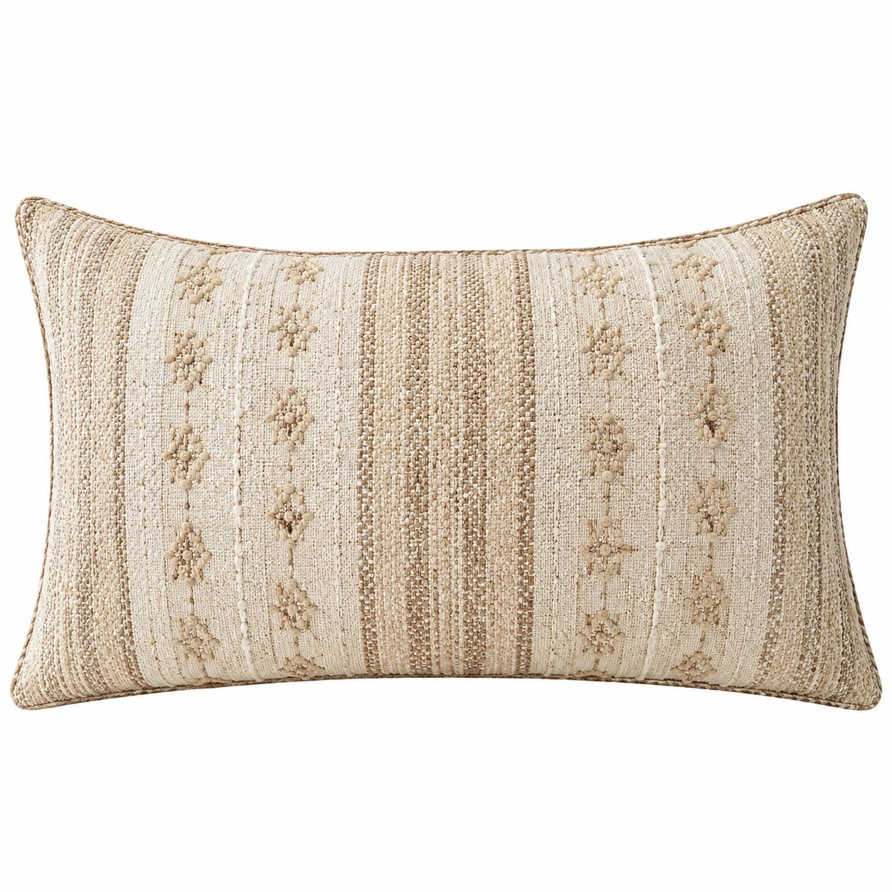 Cuscino decorativo 50 x 30 cm in tessuto crema beige stile boho