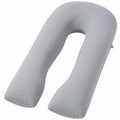 Cuscino gravidanza a U 140 cm in tessuto grigio per supporto corpo