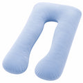 Cuscino gravidanza a U 120 cm in microfibra azzurro per supporto corpo morbido