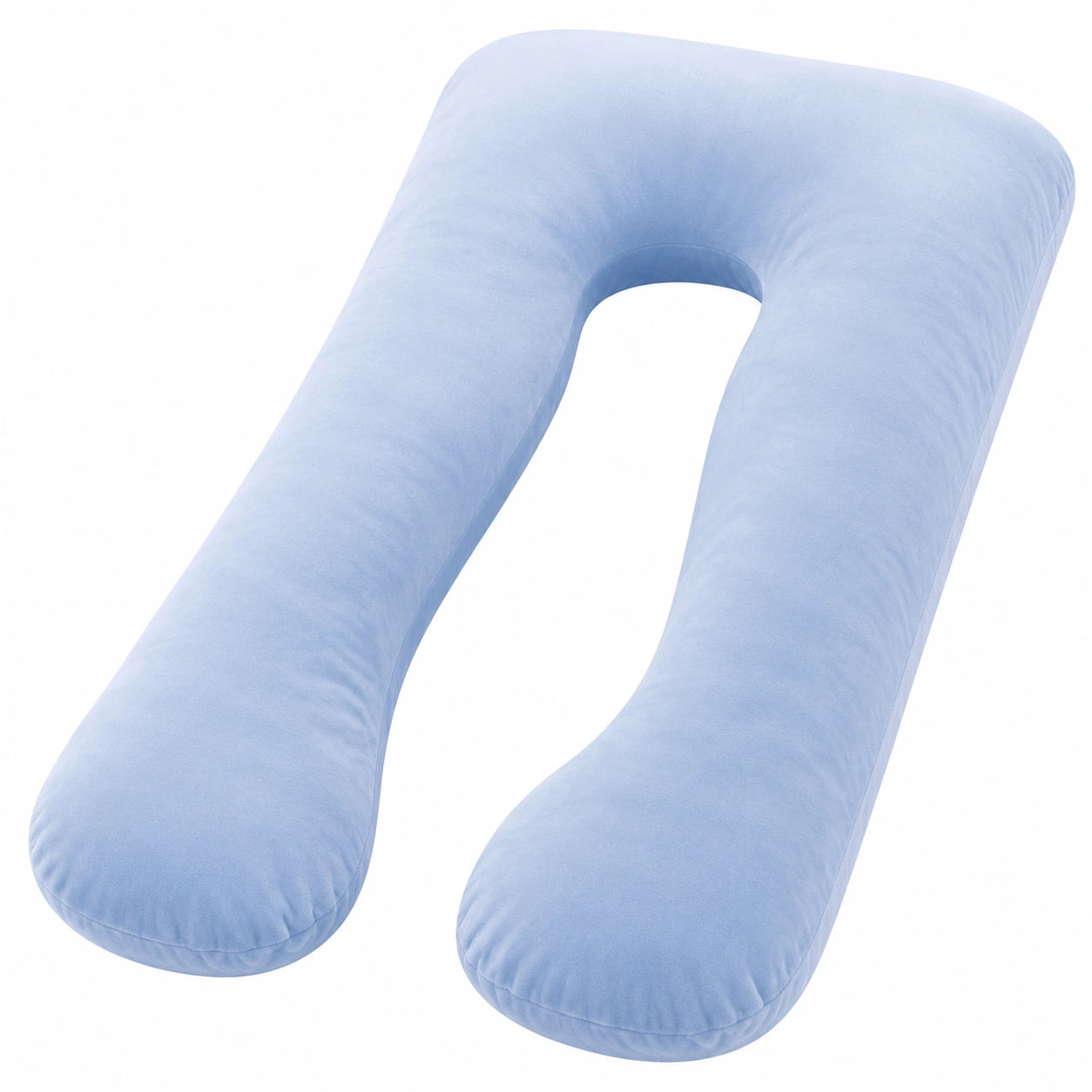 Cuscino gravidanza a U 120 cm in microfibra azzurro per supporto corpo morbido