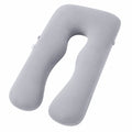 Cuscino gravidanza a U 130 cm grigio in tessuto per sostegno del corpo