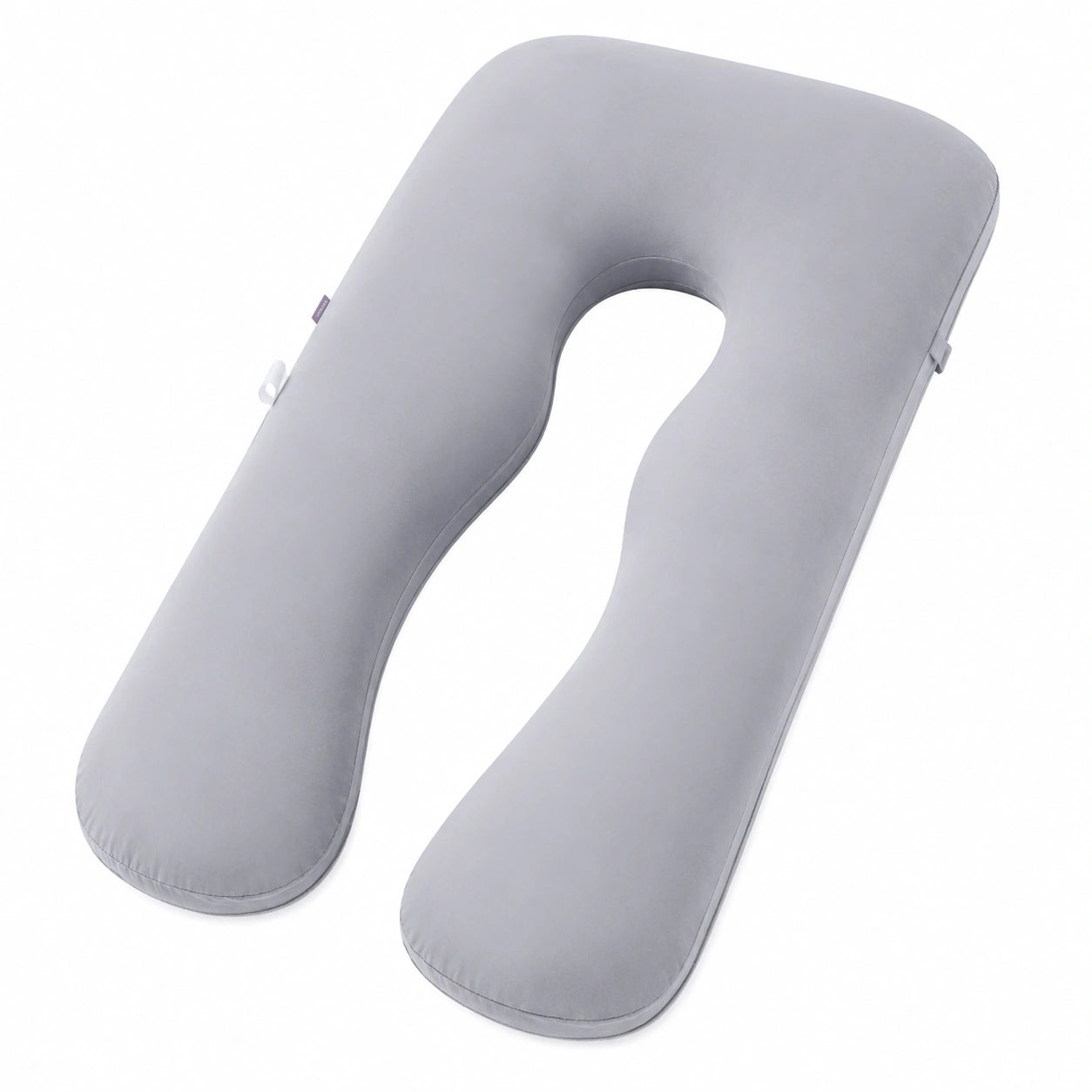 Cuscino gravidanza a U 130 cm grigio in tessuto per sostegno del corpo