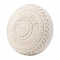 Cuscino decorativo rotondo 40 cm in tessuto avorio per arredamento stile boho